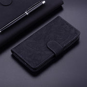 For iPhone 16 Pro Max Tiger Embossing Pattern Leather Phone Case(Black)
