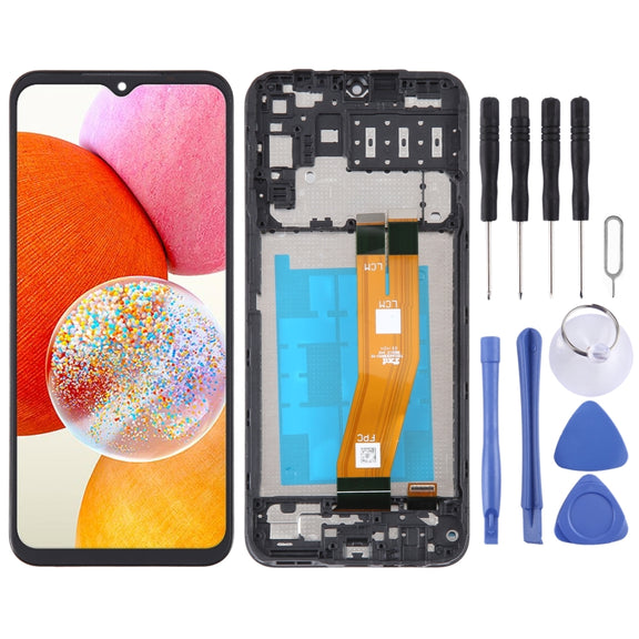 For Samsung Galaxy A14 SM-A145F Original LCD Screen Digitizer Full Assembly with Frame