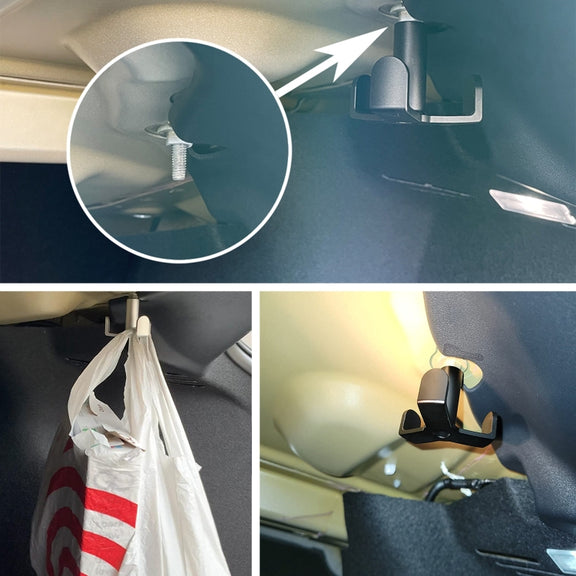 XH-6287 Car Trunk Organizer Bag Storage Aluminum Alloy Hook For Tesla Model 3 2018-2021(Black)
