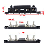 CP-4124-01 RV Yacht M8 Single Row 4-way Power Distribution Block Busbar with Cover with 300A Fuse