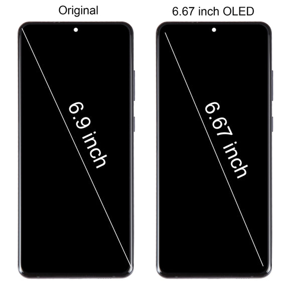 For Samsung Galaxy S20 Ultra 4G/5G SM-G988 6.67 inch OLED LCD Screen Digitizer Full Assembly with Frame (Grey)