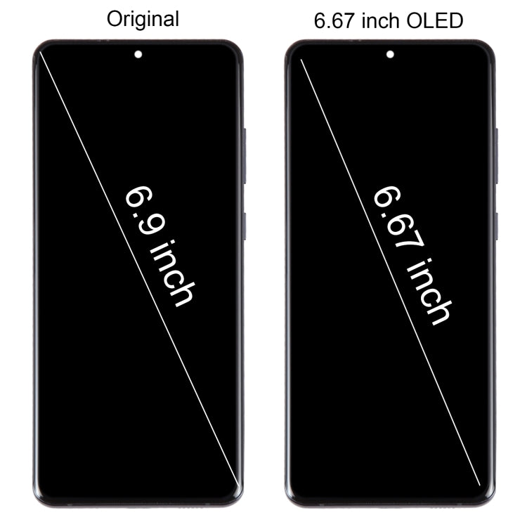 For Samsung Galaxy S20 Ultra 4G/5G SM-G988 6.67 inch OLED LCD Screen Digitizer Full Assembly with Frame (Silver)