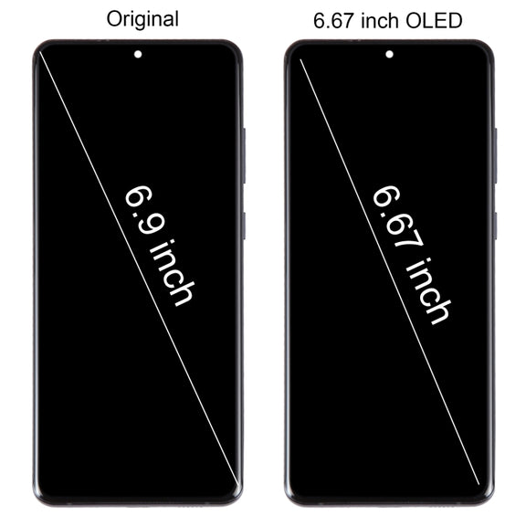 For Samsung Galaxy S20 Ultra 4G/5G SM-G988 6.67 inch OLED LCD Screen Digitizer Full Assembly with Frame(Black)