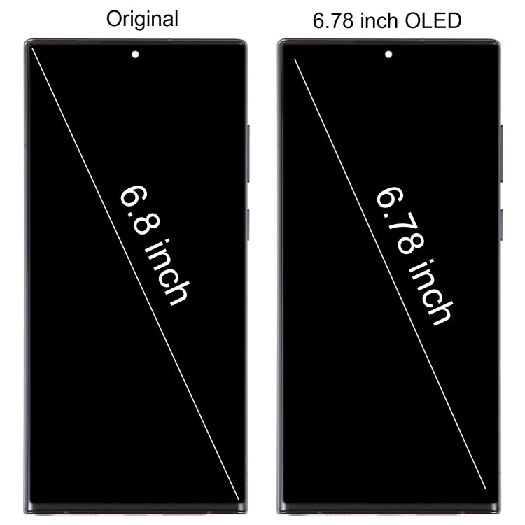 For Samsung Galaxy S22 Ultra 5G SM-S908B 6.78 inch EU Version OLED LCD Screen Digitizer Full Assembly with Frame(Black)