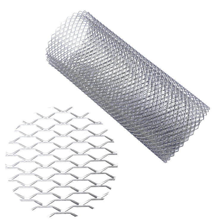 XH-6013 100x33cm Universal Car Grill Mesh Aluminum Alloy Grille Insert Bumper, Type:Large Hole(Silver) - Front Grille Decoration Strip by PMC TechLife | Online Shopping South Africa | PMC TechLife | Buy Now Pay Later Mobicred