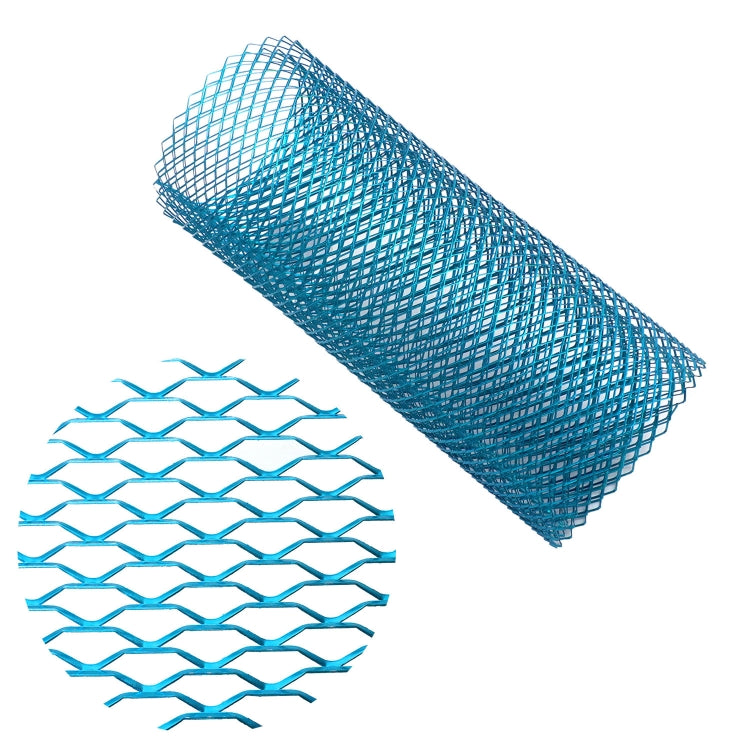 XH-6013 100x33cm Universal Car Grill Mesh Aluminum Alloy Grille Insert Bumper, Type:Large Hole(Blue) - free shipping - PMC TechLife - Order now!