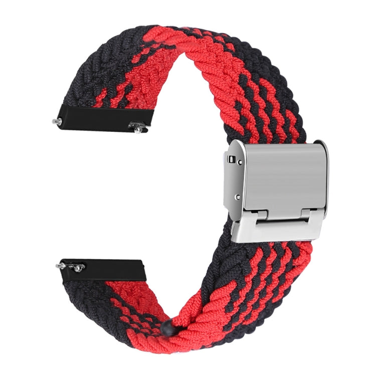 For Huawei Watch 4 / 4 Pro Nylon Braided Metal Buckle Watch Band(Z Black Red) - Watch Bands by PMC TechLife | Online Shopping South Africa | PMC TechLife