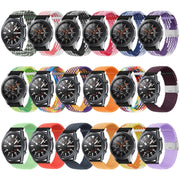 For Huawei Watch 4 / 4 Pro Nylon Braided Metal Buckle Watch Band(W Blue White)