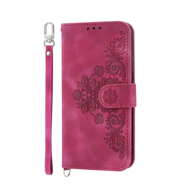 For Xiaomi Redmi Note 13 Pro+ Skin-feel Flowers Embossed Wallet Leather Phone Case(Wine Red) - Note 13 Pro+ Cases by PMC TechLife | Online Shopping South Africa | PMC TechLife | Buy Now Pay Later Mobicred
