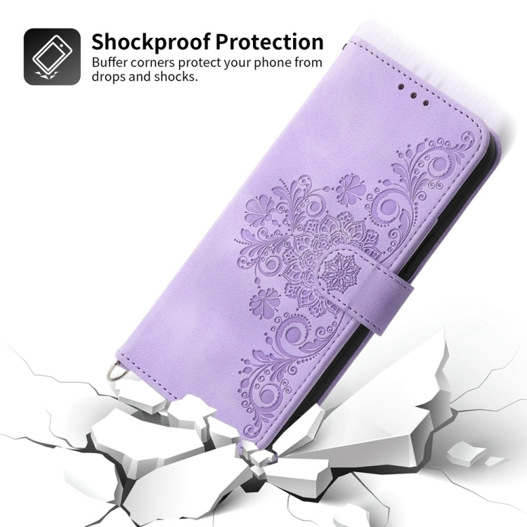 For Xiaomi 14 Skin-feel Flowers Embossed Wallet Leather Phone Case(Purple) - 14 Cases by PMC TechLife | Online Shopping South Africa | PMC TechLife | Buy Now Pay Later Mobicred