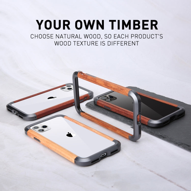 For iPhone 11 R-JUST Metal + Wood Frame Protective Case - iPhone 11 Cases by R-JUST | Online Shopping South Africa | PMC TechLife | Buy Now Pay Later Mobicred
