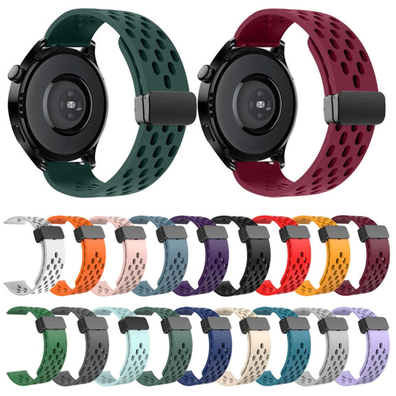 For Huawei Watch 4 / 4 Pro Magnetic Clasp Silicone Watch Band(Alfalfa Grass)