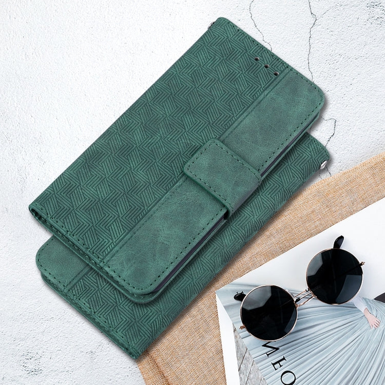 For iPhone 16 Plus Geometric Embossed Leather Phone Case(Green) - iPhone 16 Plus Cases by PMC TechLife | Online Shopping South Africa | PMC TechLife | Buy Now Pay Later Mobicred