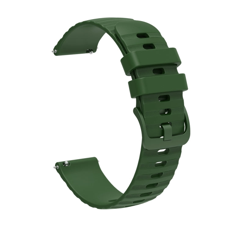 For Huawei Watch 4 / 4 Pro Wavy Dot Pattern Solid Color Silicone Watch Band(Army Green) - Watch Bands by PMC TechLife | Online Shopping South Africa | PMC TechLife