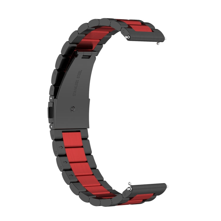For Huawei Watch 4 / 4 Pro Three Bead Stainless Steel Watch Band(Black Red) - free shipping - PMC TechLife - Order now!