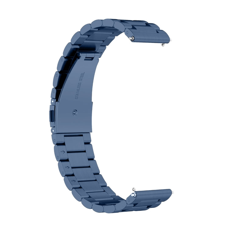 For Huawei Watch 4 / 4 Pro Three Bead Stainless Steel Watch Band(Blue) - Watch Bands by PMC TechLife | Online Shopping South Africa | PMC TechLife