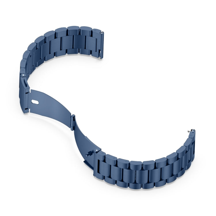 For Huawei Watch 4 / 4 Pro Three Bead Stainless Steel Watch Band(Blue) - Watch Bands by PMC TechLife | Online Shopping South Africa | PMC TechLife