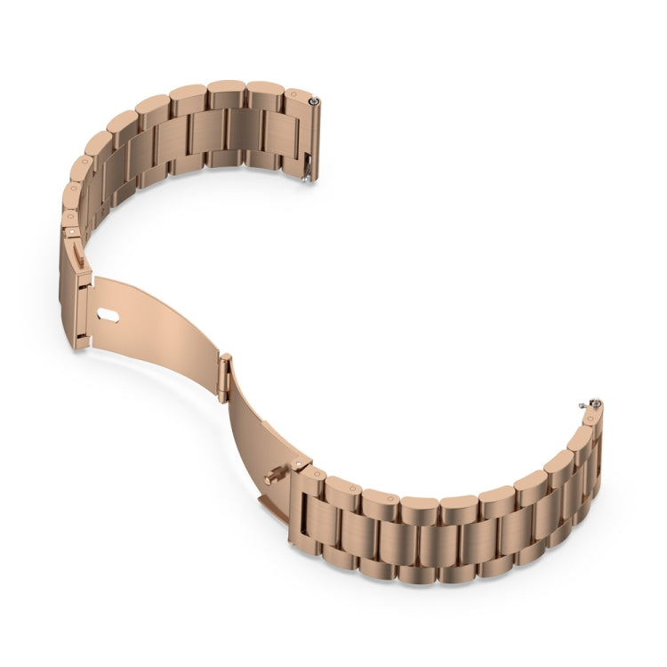 For Huawei Watch 4 / 4 Pro Three Bead Stainless Steel Watch Band(Rose Gold)