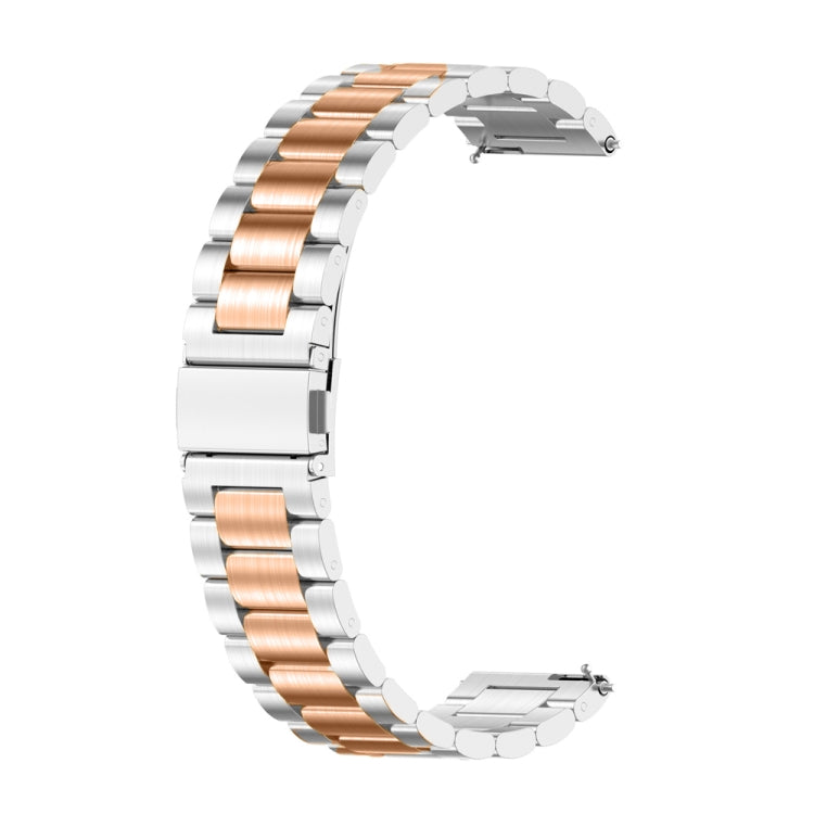 For Huawei Watch 4 / 4 Pro Three Bead Stainless Steel Watch Band(Silver Rose Gold) - Watch Bands by PMC TechLife | Online Shopping South Africa | PMC TechLife