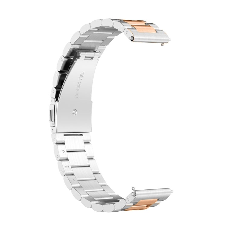 For Huawei Watch 4 / 4 Pro Three Bead Stainless Steel Watch Band(Silver Rose Gold) - Watch Bands by PMC TechLife | Online Shopping South Africa | PMC TechLife