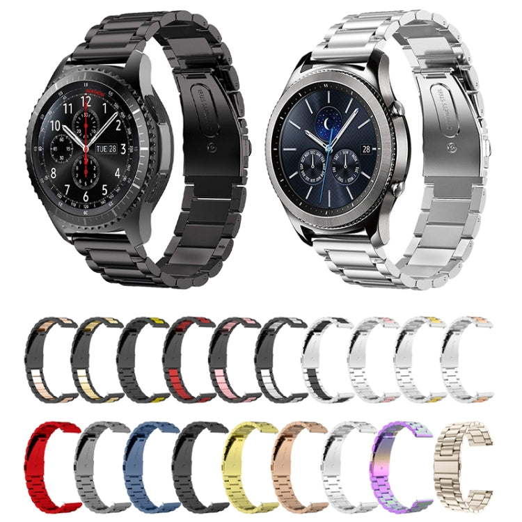 For Huawei Watch 4 / 4 Pro Three Bead Stainless Steel Watch Band(Silver Black) - Watch Bands by PMC TechLife | Online Shopping South Africa | PMC TechLife