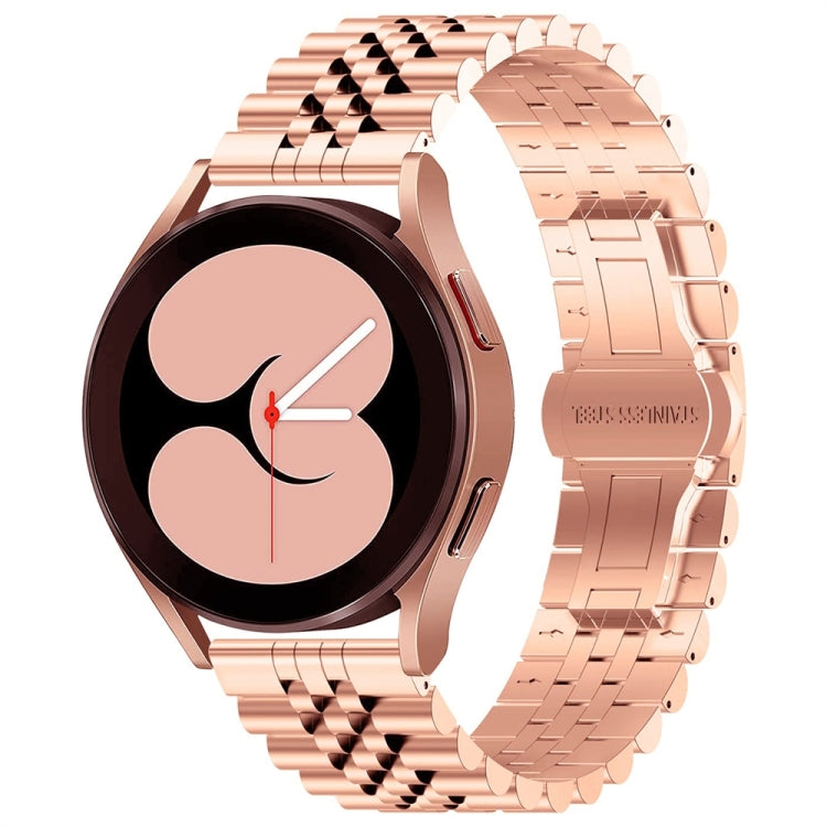 For Huawei Watch 4 / 4 Pro Five Bead Stainless Steel Watch Band(Rose Gold) - Watch Bands by PMC TechLife | Online Shopping South Africa | PMC TechLife