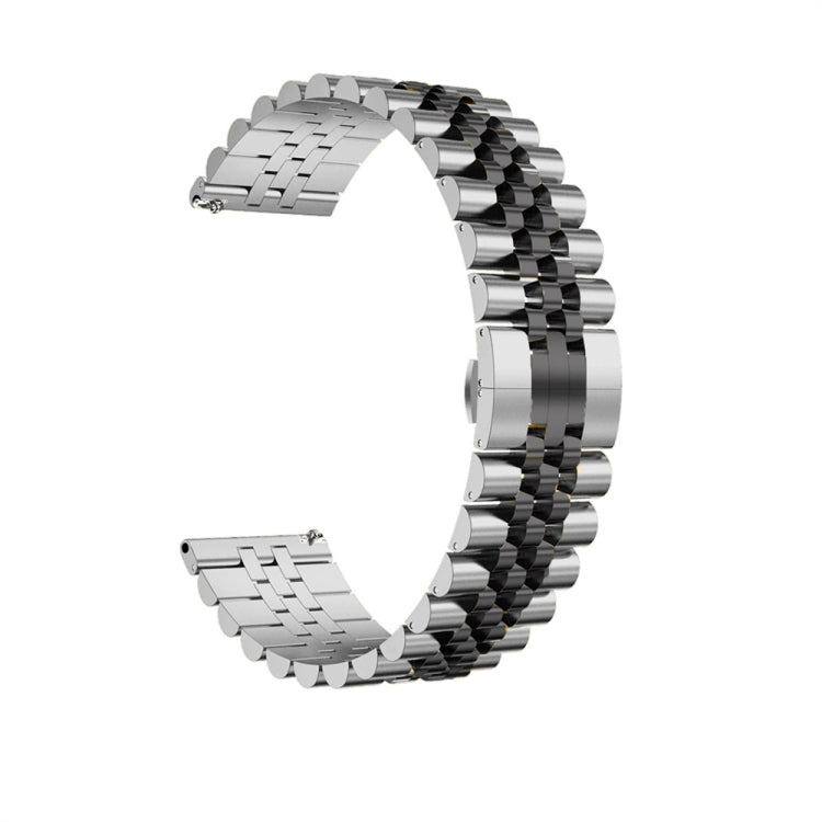 For Huawei Watch 4 / 4 Pro Five Bead Stainless Steel Watch Band(Silver Black) - Watch Bands by PMC TechLife | Online Shopping South Africa | PMC TechLife
