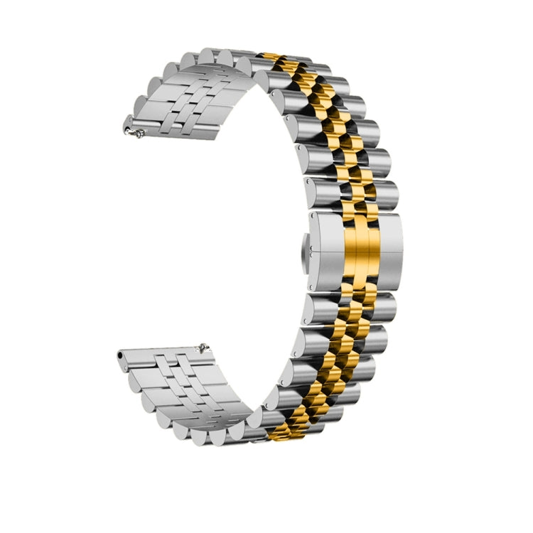 For Huawei Watch 4 / 4 Pro Five Bead Stainless Steel Watch Band(Silver Gold) - Watch Bands by PMC TechLife | Online Shopping South Africa | PMC TechLife