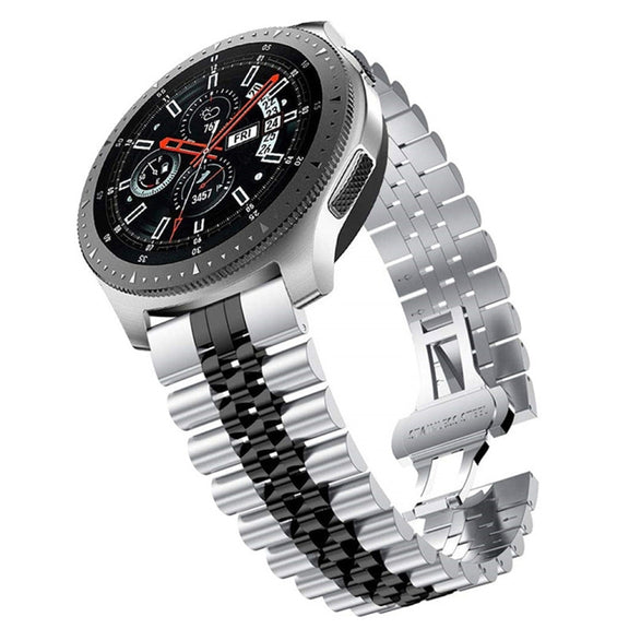 For Huawei Watch 4 / 4 Pro Five Bead Stainless Steel Watch Band(Silver Gold)