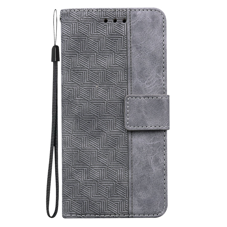 For Motorola Moto G Play 4G 2024 Geometric Embossed Leather Phone Case(Grey)