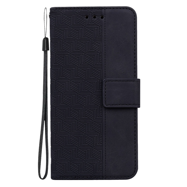For Motorola Moto G Play 4G 2024 Geometric Embossed Leather Phone Case(Black)
