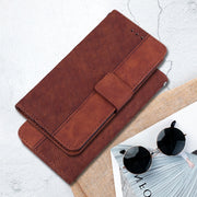 For Motorola Moto G Power 5G 2024 Geometric Embossed Leather Phone Case(Brown)