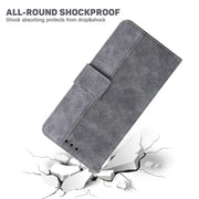 For Motorola Moto G Power 5G 2024 Geometric Embossed Leather Phone Case(Grey)