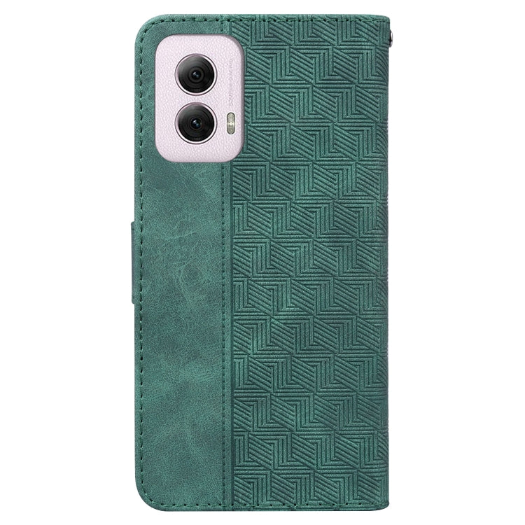 For Motorola Moto G Power 5G 2024 Geometric Embossed Leather Phone Case(Green) - free shipping - PMC Jewellery - Order now!