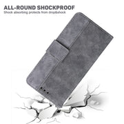 For Motorola Edge 2024 Geometric Embossed Leather Phone Case(Grey)