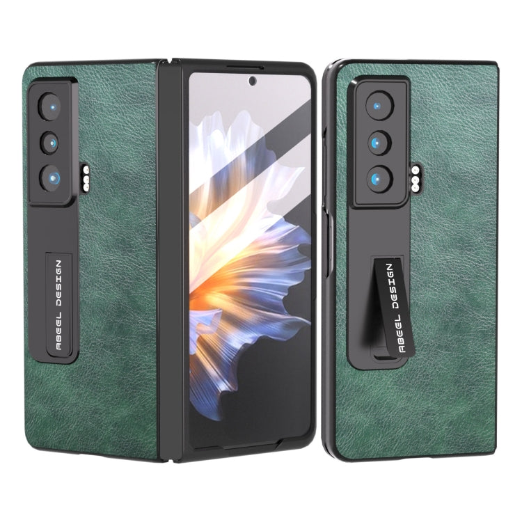 For Honor Magic Vs ABEEL Dual Color Lichi Texture PU Phone Case(Green) - Honor Cases by PMC TechLife | Online Shopping South Africa | PMC TechLife | Buy Now Pay Later Mobicred