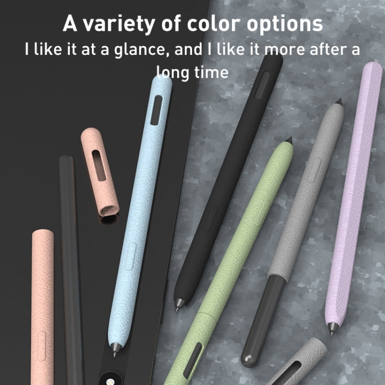 For Samsung Galaxy Tab S6 Lite LOVE MEI Frosted Leather Texture Silicone Protective Pen Case(Green)
