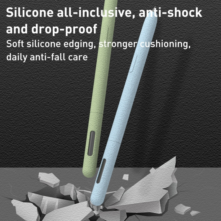 For Samsung Galaxy Tab S6 Lite LOVE MEI Frosted Leather Texture Silicone Protective Pen Case(Purple) - Pencil Accessories by LOVE MEI | Online Shopping South Africa | PMC TechLife