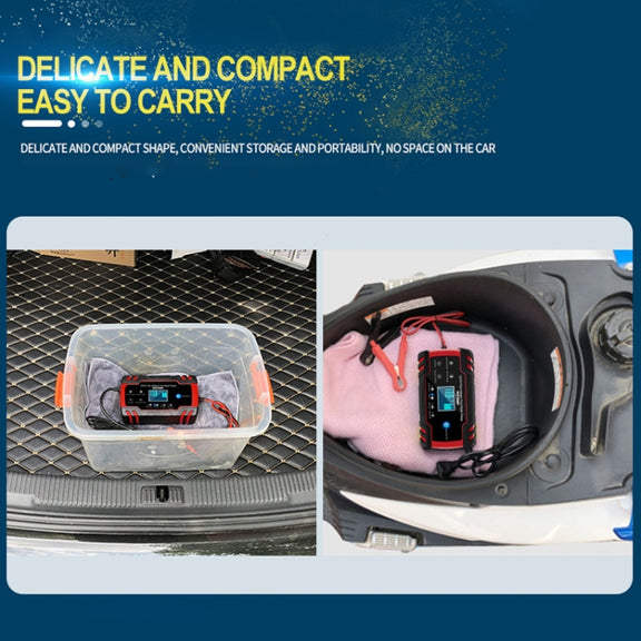 ANHTCzyx 12V 8A  / 24V 4A Automobile Battery Charger Motorcycle Battery Repair Type AGM(UK Plug)