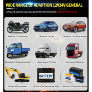 ANHTCzyx 12V 8A  / 24V 4A Automobile Battery Charger Motorcycle Battery Repair Type AGM(UK Plug)
