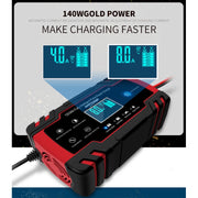 ANHTCzyx 12V 8A  / 24V 4A Automobile Battery Charger Motorcycle Battery Repair Type AGM(UK Plug)