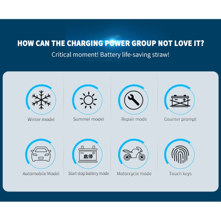 ANHTCzyx 12V 8A  / 24V 4A Automobile Battery Charger Motorcycle Battery Repair Type AGM(AU Plug)