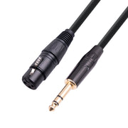 6.35mm 1/4 TRS Male to XLR 3pin Female Microphone Cable, Length:10m