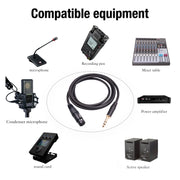 6.35mm 1/4 TRS Male to XLR 3pin Female Microphone Cable, Length:10m