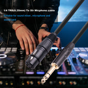 6.35mm 1/4 TRS Male to XLR 3pin Female Microphone Cable, Length:10m