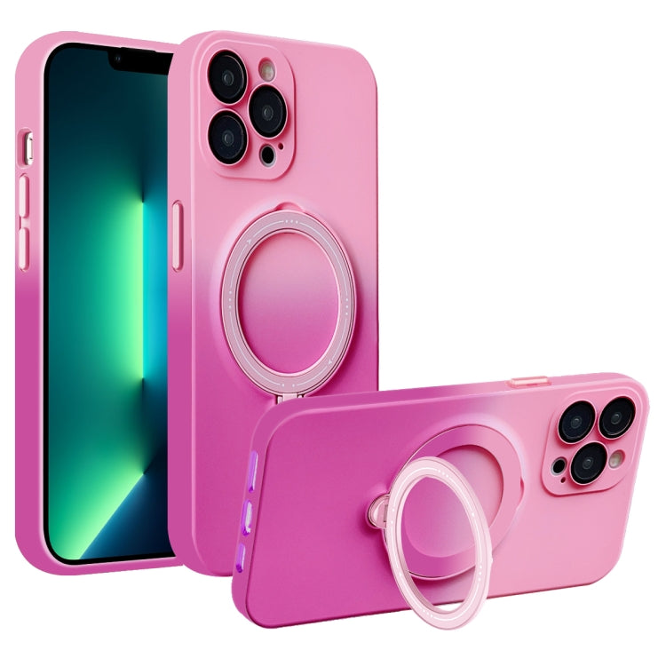 For iPhone 13 Pro Max MagSafe Holder Gradient TPU Phone Case(Pink Red) - iPhone 13 Pro Max Cases by PMC TechLife | Online Shopping South Africa | PMC TechLife