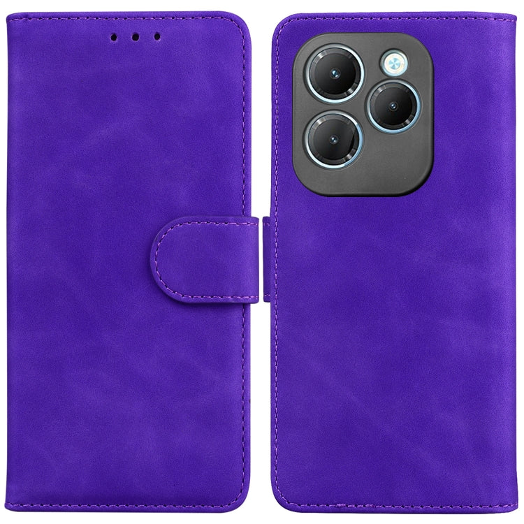 For Infinix Hot 40 / 40 Pro Skin Feel Pure Color Flip Leather Phone Case(Purple) - Infinix Cases by PMC TechLife | Online Shopping South Africa | PMC TechLife | Buy Now Pay Later Mobicred