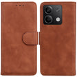 For Xiaomi Redmi Note 13 5G Skin Feel Pure Color Flip Leather Phone Case(Brown) - Note 13 Cases by PMC TechLife | Online Shopping South Africa | PMC TechLife | Buy Now Pay Later Mobicred