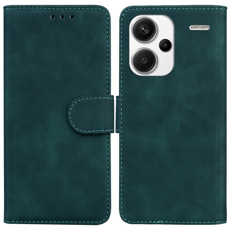 For Xiaomi Redmi Note 13 Pro+ 5G Skin Feel Pure Color Flip Leather Phone Case(Green) - Note 13 Pro+ Cases by PMC TechLife | Online Shopping South Africa | PMC TechLife | Buy Now Pay Later Mobicred