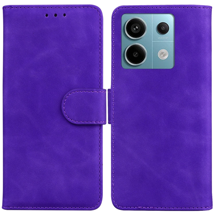 For Xiaomi Redmi Note 13 Pro 5G Skin Feel Pure Color Flip Leather Phone Case(Purple) - Note 13 Pro Cases by PMC TechLife | Online Shopping South Africa | PMC TechLife | Buy Now Pay Later Mobicred